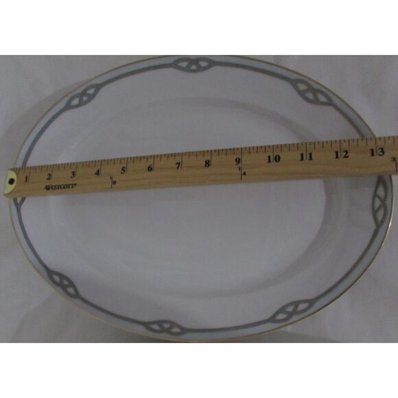 Meito China Japan 2 serving platters Helena pattern 1920-1940 gold trim art deco - Picture 6 of 10